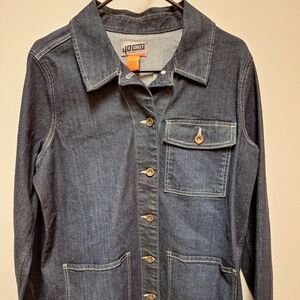 Duluth Trading Women's 40 Grit Denim Work Jacket Size M Blue Stretch Pockets